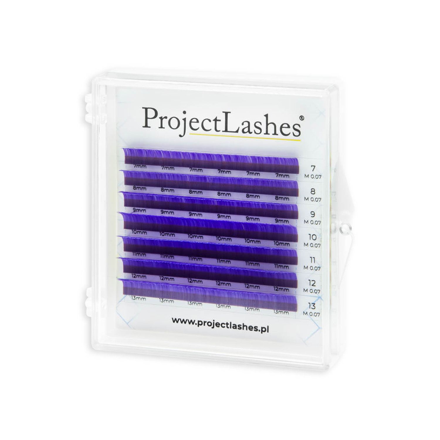 Rzęsy kolorowe ProjectLashes LILAC MIX 7-13 mm